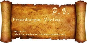 Pressburger Vivien névjegykártya